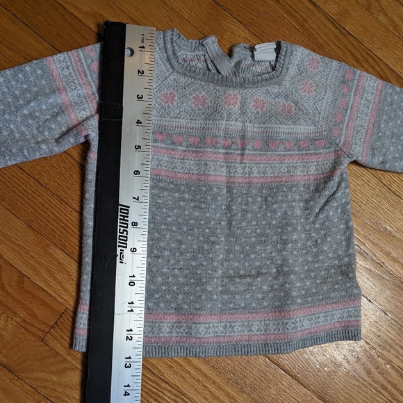 H&M girls sweater long sleeve 12-18 mo grey pink winter warm top kids designer - Picture 9 of 11
